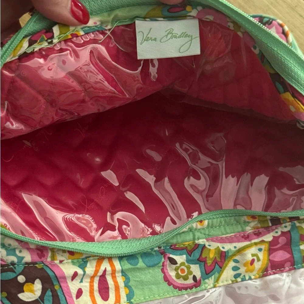 Vera Bradley Multicolor Paisley travel toiletry makeup Organizer folds & hangs
